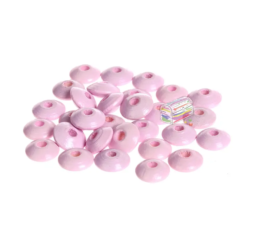 Linsen-Perlen Holzlinsen 10mm • 50 Stück rosa 188 auf Lager