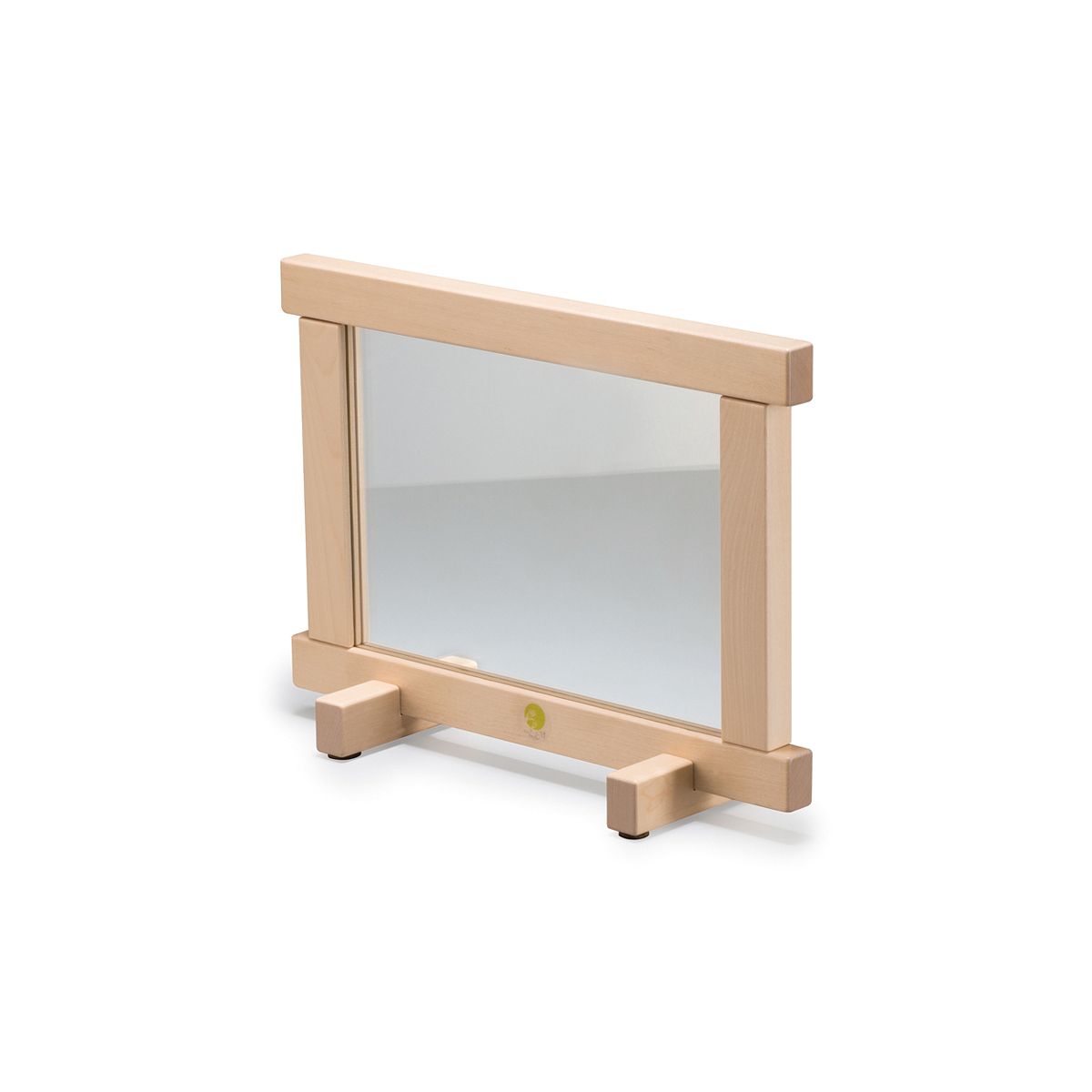 Holzrahmen, Spiegel, Kinderfreundlich, Laufender Standfuß, Kunststoffbasis