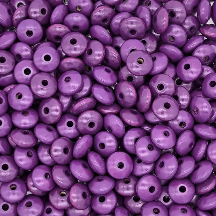 Wooden lenses 14mm - 50 pieces purple 85 in stock 