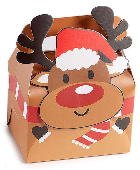 kleine Papier Geschenkbox Weihnachten Rentier 0 auf Lager