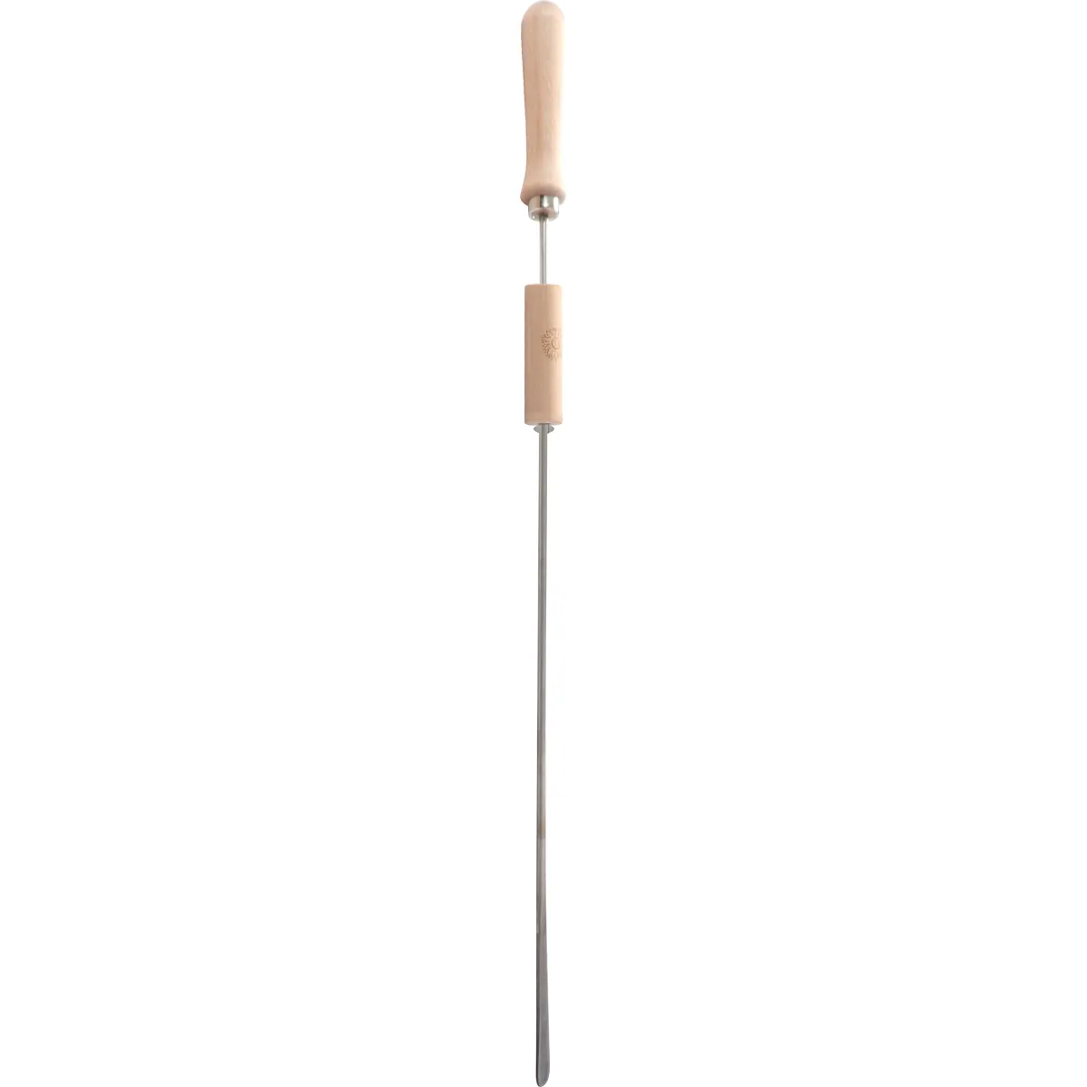 Grillspieß, Rostbräuner, Stabspieß, Holzgriff, Metallstab, Stichwerkzeug, Schlitzstange, Holzgriff, Metallstab, Kochthermometerabwehr?