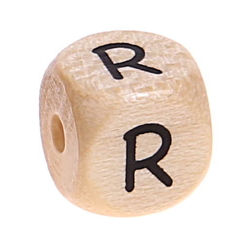 Buchstabenwürfel Holz bedruckt 11 mm B-ware 10 Stück R 0 auf Lager