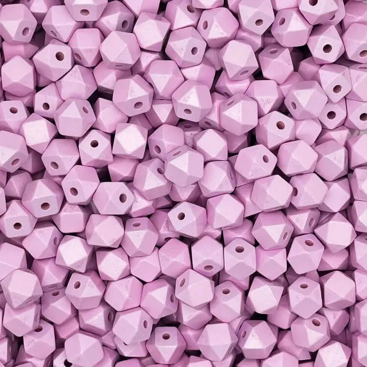 Hexagonperlen 12 mm rosa 2770 auf Lager