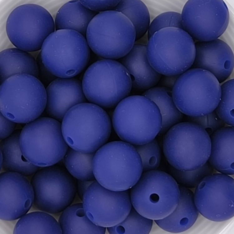 Silikonperle 12mm dunkelblau 195 auf Lager