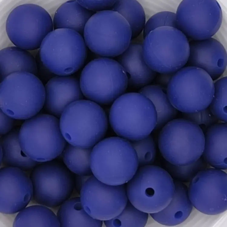 Silikonperle 12mm dunkelblau 89 auf Lager