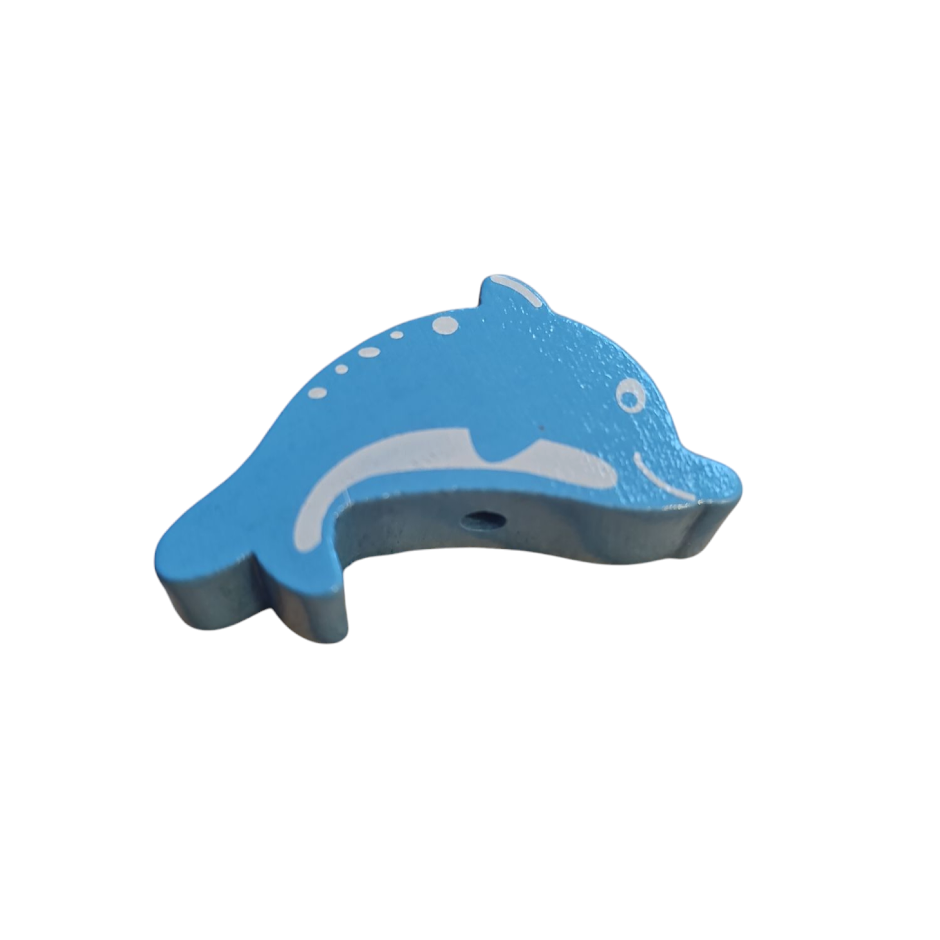 Holzperle "Delfin" skyblau