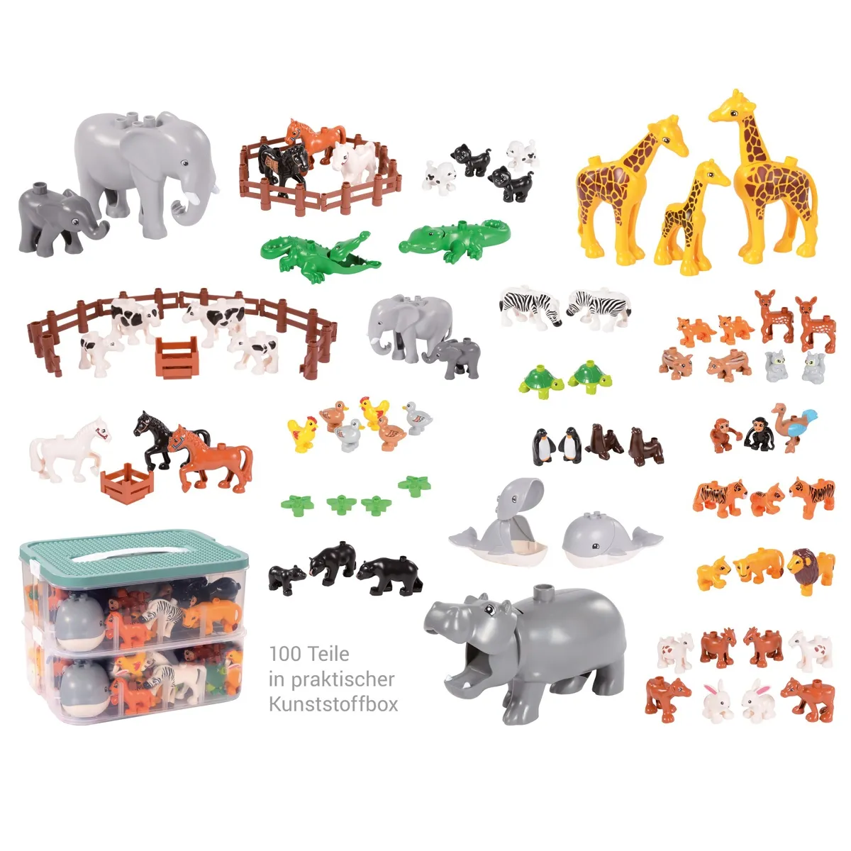 Tierwesen, Set, Kunststoff, Tierfiguren, Fahrzeuge, Spielzeugtiere, Tierfiguren, Kunststofffiguren, Zoo-Set, Farbige Tiere