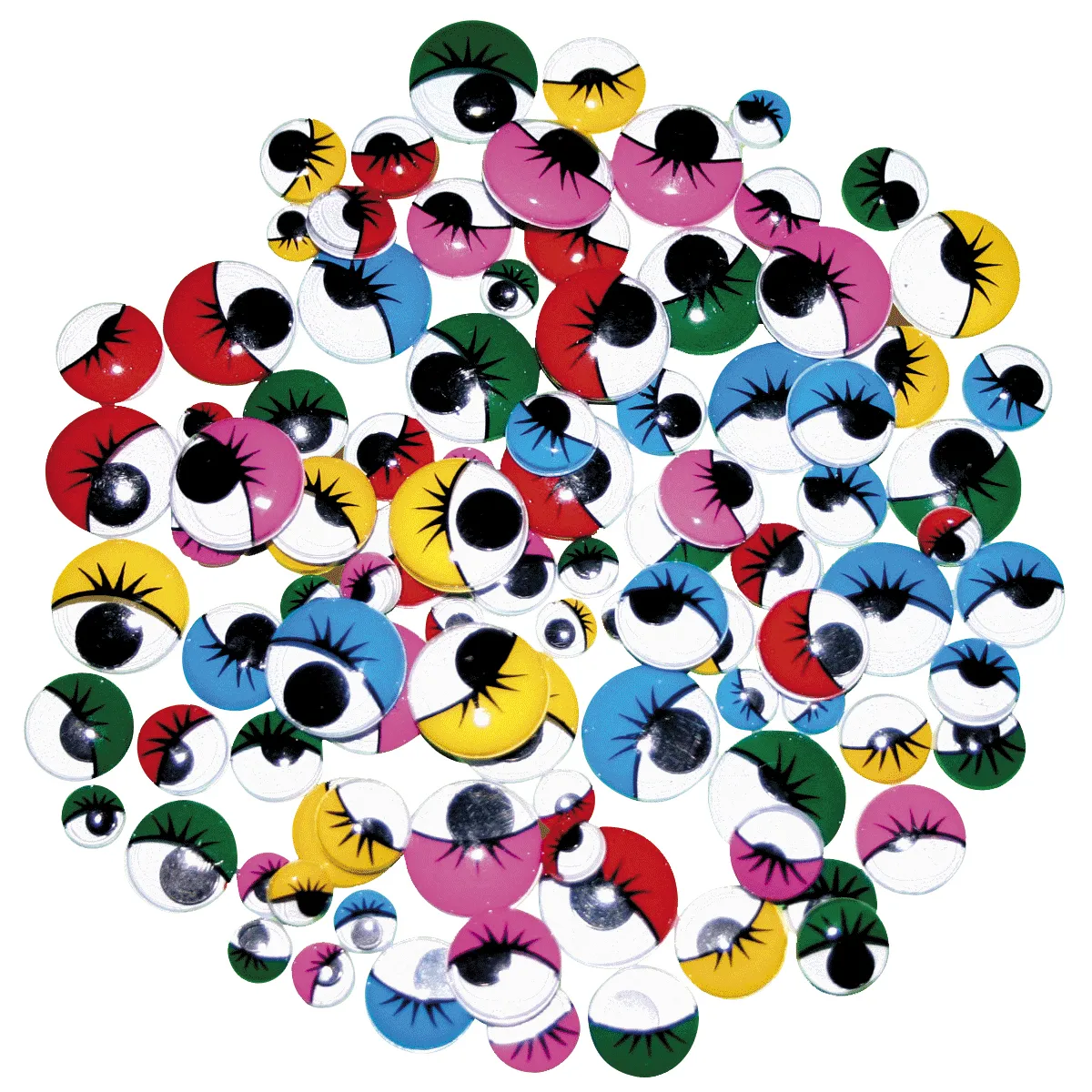 Kunststoffkugeln, Augenknaller, Glasperlen, bunte Kugeln, Spielkugel, Augenperlen, Glotzeraugen, Plastikknöpfe, bunte Farben, Konfettiaugen