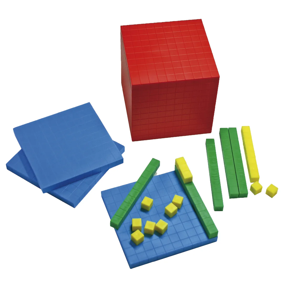 bauklötze, würfel, blöcke, bunt, kugelgelb, lego-ähnliche blokke, (bunte) steine, blaue base, roter würfel, grüne/gelbe plättchen
