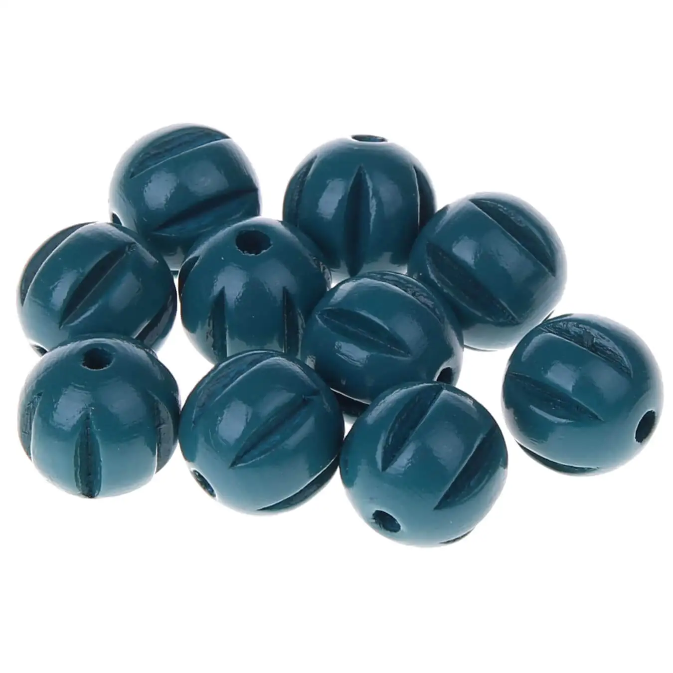 Längsrillenperlen 14mm • 10 Stück türkis 56 auf Lager
