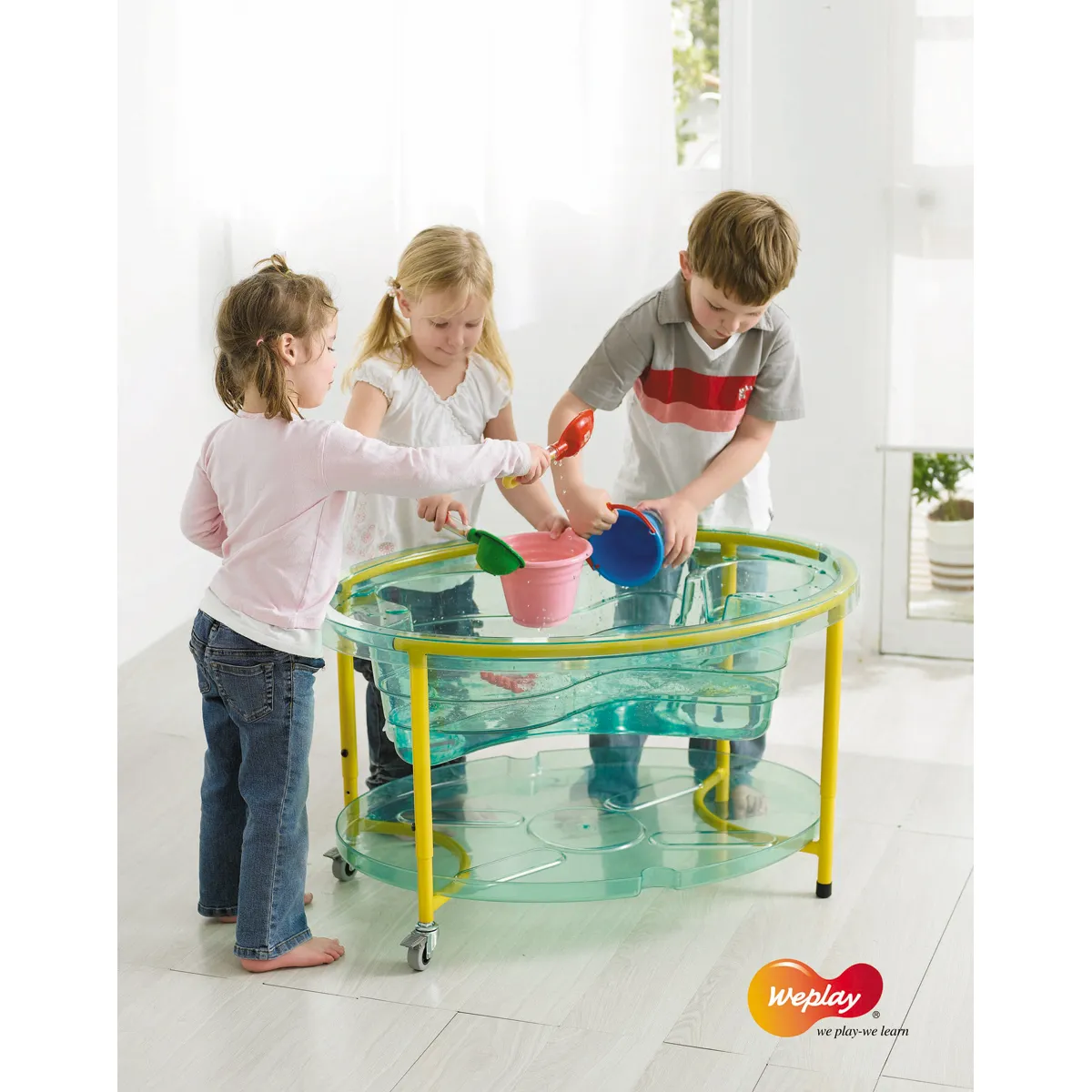 Kinder, Spielzeugtisch, Sand-/Wasserspiel, Wasserbahn, Kunststoff, Kreativ-Spielset, Wasserbahn, Kinderspiel, Spielzeug-Workshop, Becken mit Wasser