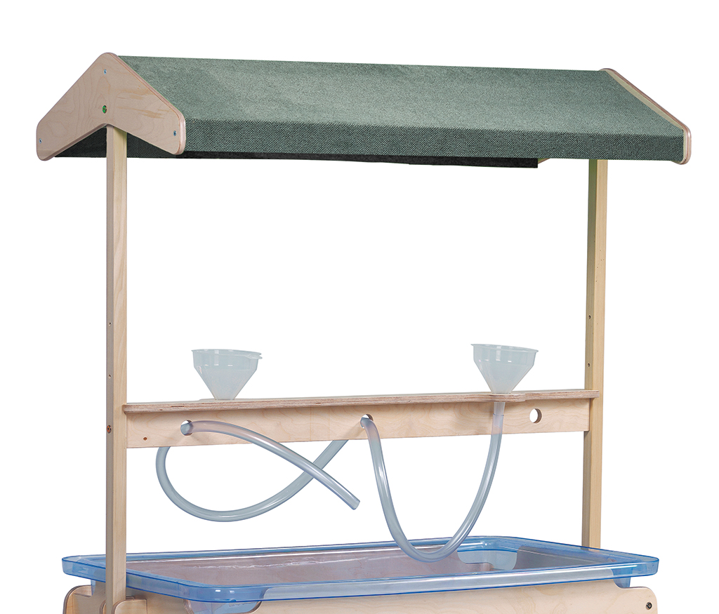 Puppenhaus, Puppenhaus-Licht, Holzrahmen, Grüne Markise, förmige Tränke, Kaffeemaschinen-Stand, Spielzeugwerkbank, Gießsystem, Dachabdeckung, Holzkonstruktion