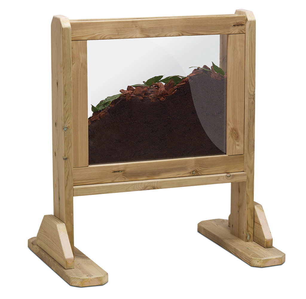 Holzschild, Terrarium, Glasdach, Landschicht, Standgestell, holzrahmen, glasfenster, glashänge, sandkasten, kinderfeuerschutz