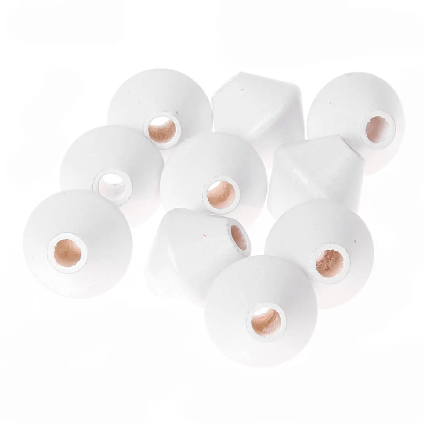 Spinning top beads 12mm - 25 pieces white 21 in stock 