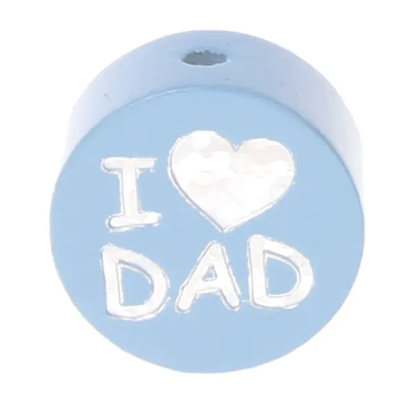 Reversible motif bead I Love MOM / DAD baby blue 492 in stock 
