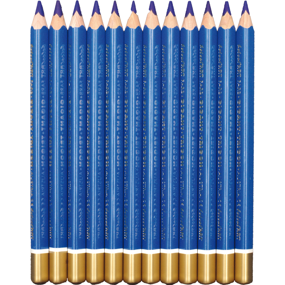 Blaue Stifte, Rundspitze, Holzbleistift, Goldene Kappe, Stift-Set, Bleistifte, Buntstifte, Bleistiftset, Kunstbedarf, Blau