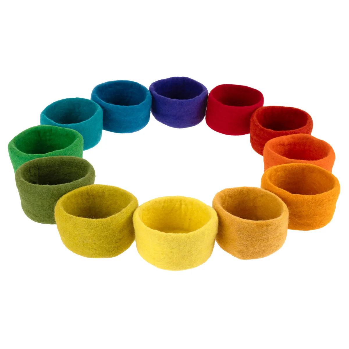 farbige Ringe, Filzringe, Schmuckring, Mehrfarbig, Kreis-Anordnung, Haargummis, bunte Farben, Ringe, Filz, Set