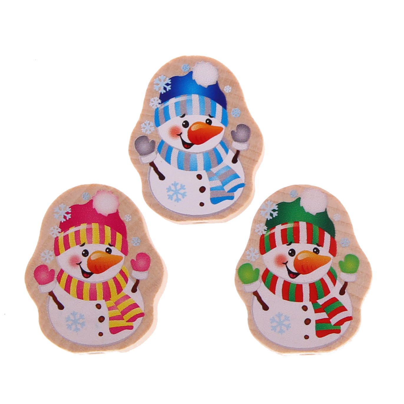 Snowman motif bead natural