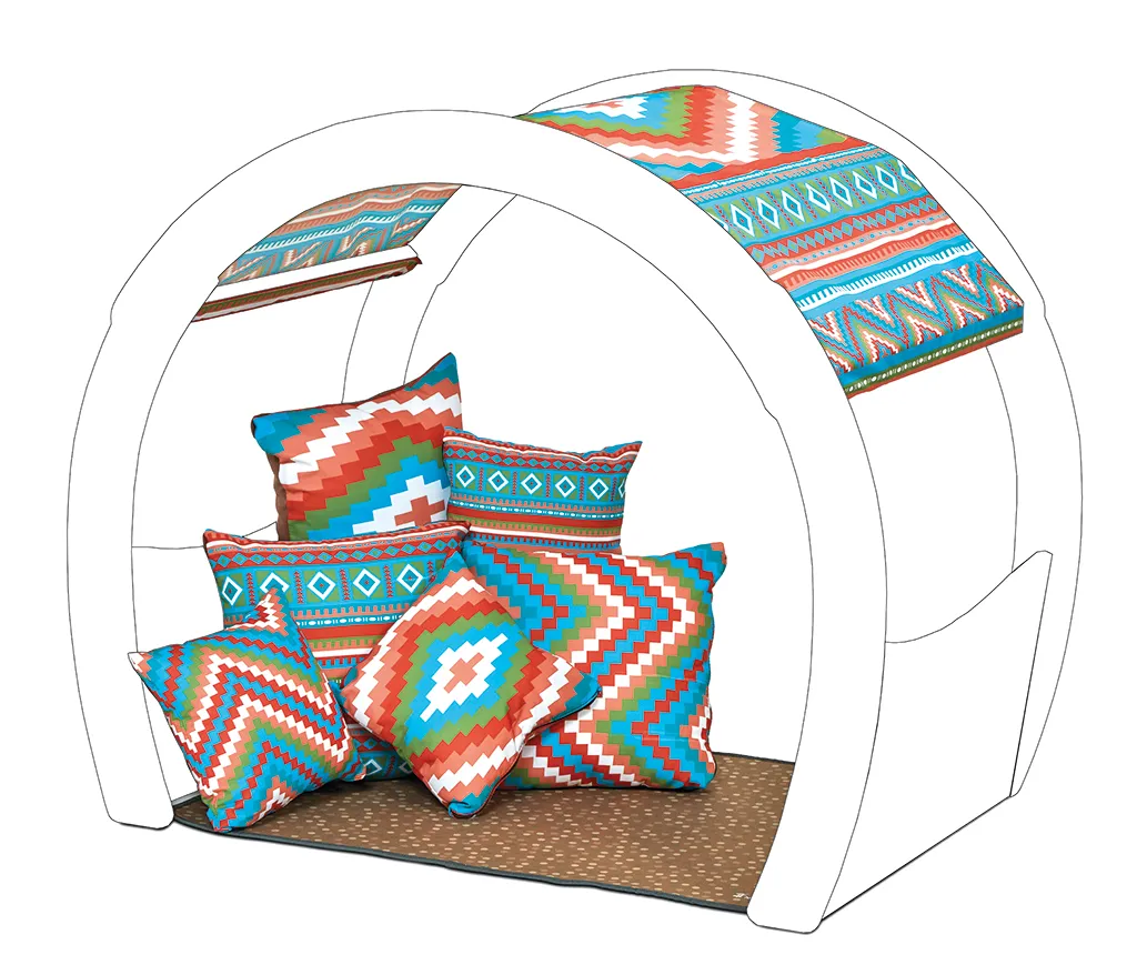 Sitzkissen, Kissen, Kissenbezug, Outdoor, Muster Zigzag, hammock, Sonnenliege, Kissen, Muster, geometrisch