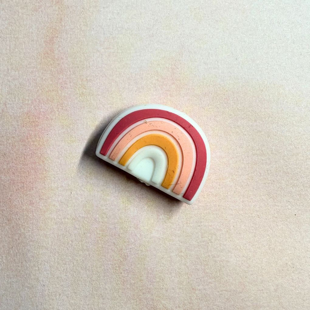 Regenbogen-Motivperle aus Silikon apricot 47 auf Lager