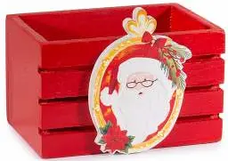 Holzkörbchen Weihnachten Weihnachtsmann - rot 28 auf Lager