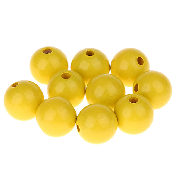 Wooden beads 15mm - 10 pieces yellow 88 in stock 