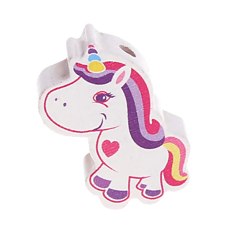 Unicorn motif bead white-pink 30 in stock 