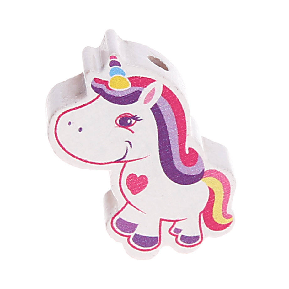 Unicorn motif bead white-pink 0 in stock 