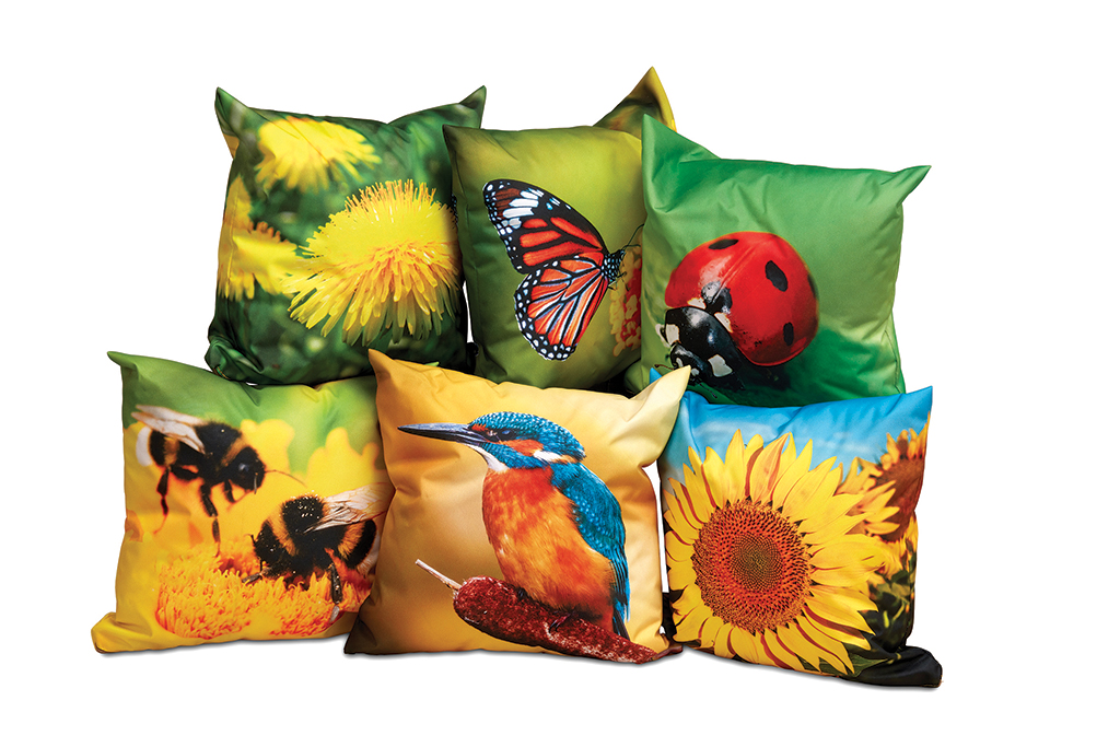 Kissen, Kissenbezug, Sonnenblume, Biene, Schmetterling, kissen, kissenbezug, fotodruck, tiermotiv, sonnenblume