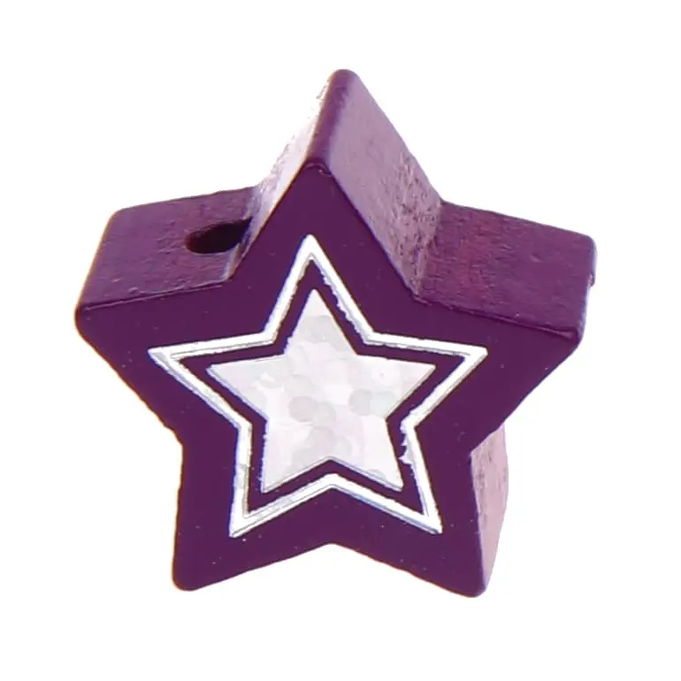 Motivperle Glitzerstern purpur 89 auf Lager