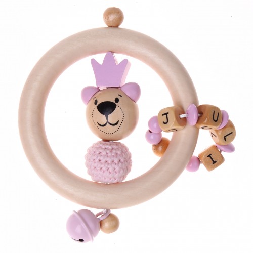 Handicraft set grasping toy bear with pink crown