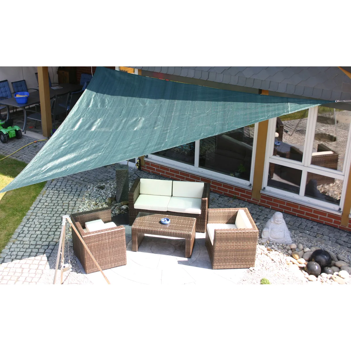 terrasse, patio, gartenmoebel, sonnenschutz, überdachung, sonnensegel, gartenmöbel, outdoor-couch, rattan-set, terrassenausstattung