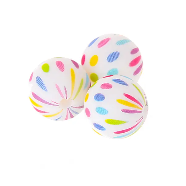 Silicone bead 12mm pattern confetti 0 in stock 