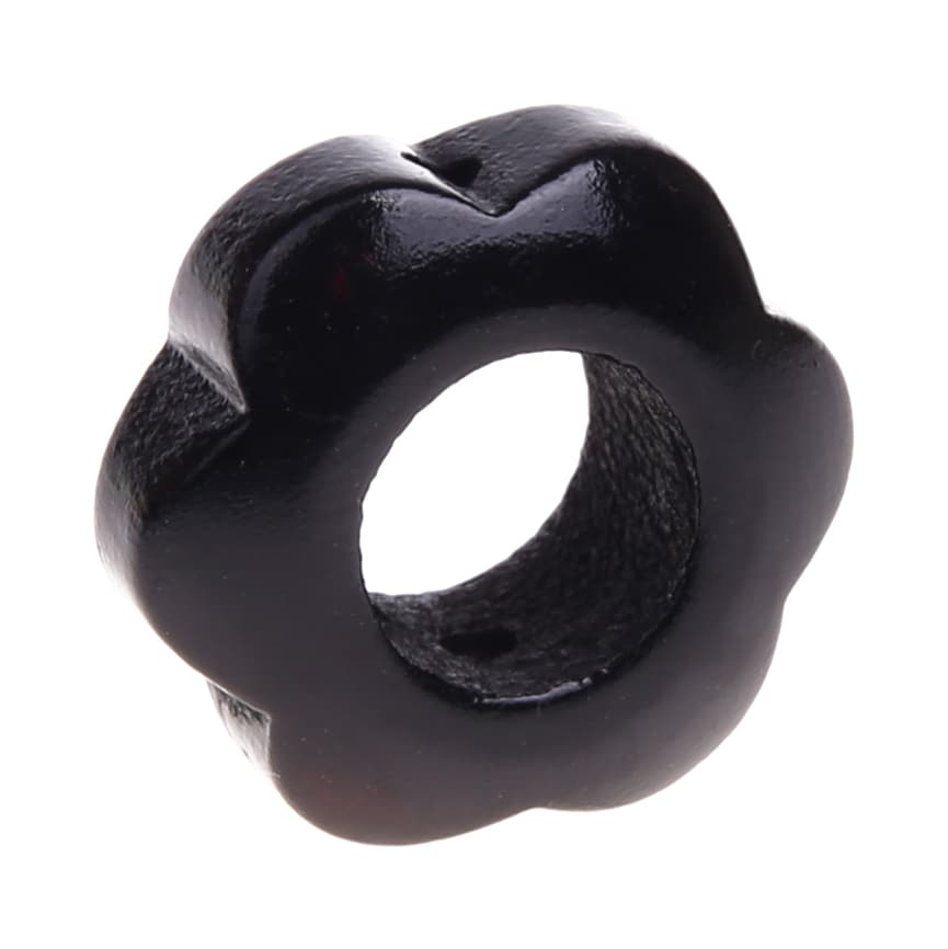 Motivperle Lochblume schwarz 1613 auf Lager