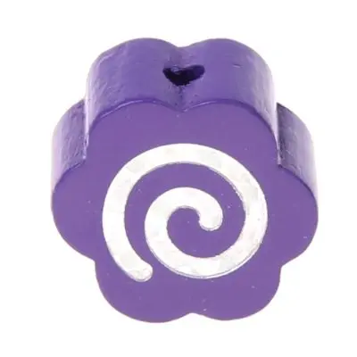 Motivperle Glitzerblümchen Spirale lila 0 auf Lager