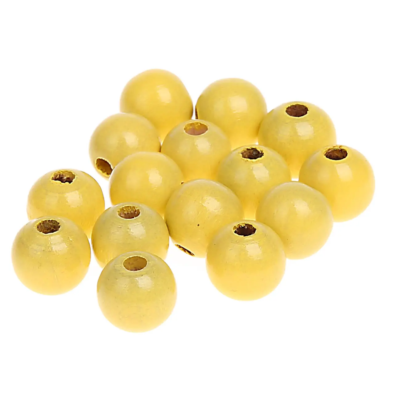 Wooden beads 10mm - 50 pieces pastel yellow 141 in stock 