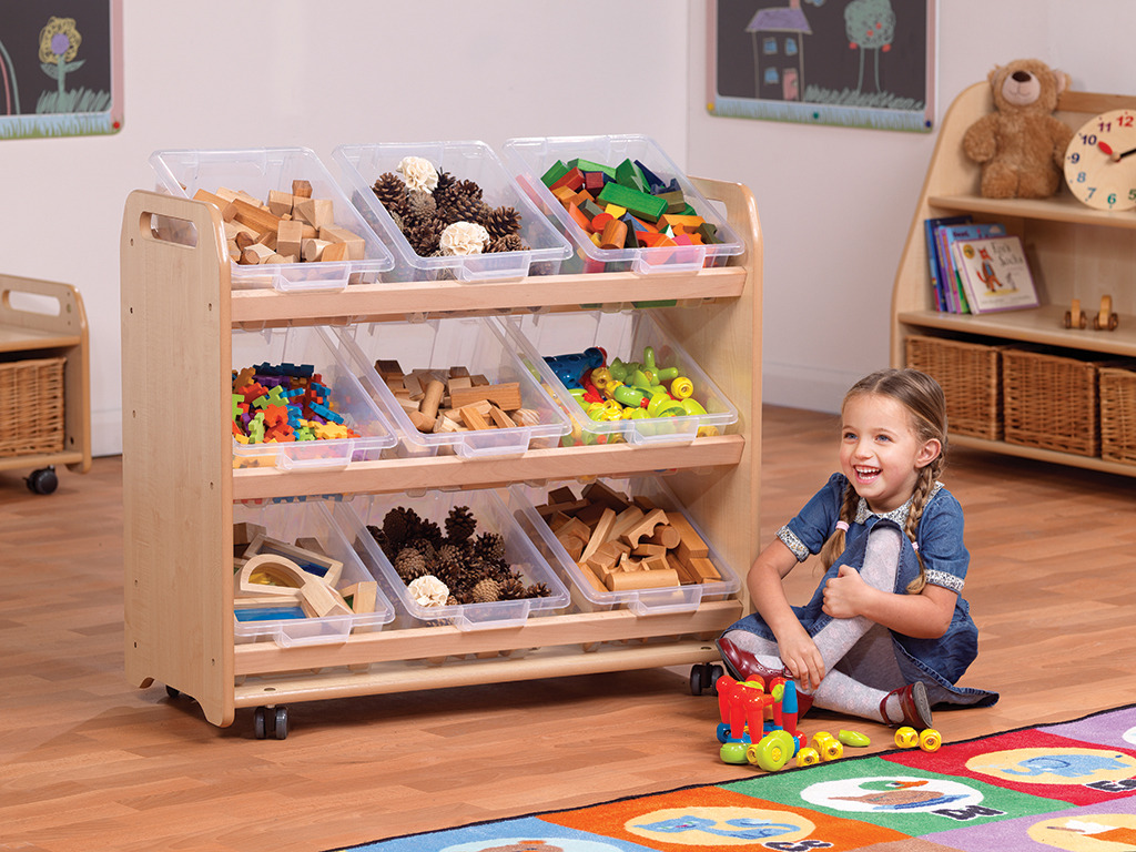 wooden toys, 玩具收纳, 積木, 松果裝飾, 遊戲房收納, wooden toys, Klemm- & Bauklötze, Kiefernzapfen, Regal mit Schalen, Kinder-Spielwagen