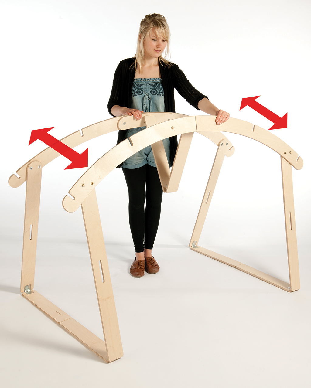 Schwungstuhl, Holzbogenrahmen, Konstruktion, Architekturmodell, Holzrahmen, Holzrahmen, Ausleger, Konstruktionsset, Aktivstuhl, Montage