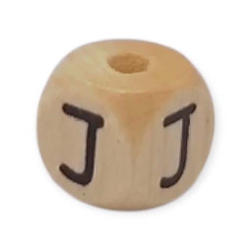 Letter beads letter cube wood embossed 10mm J 245 in stock 
