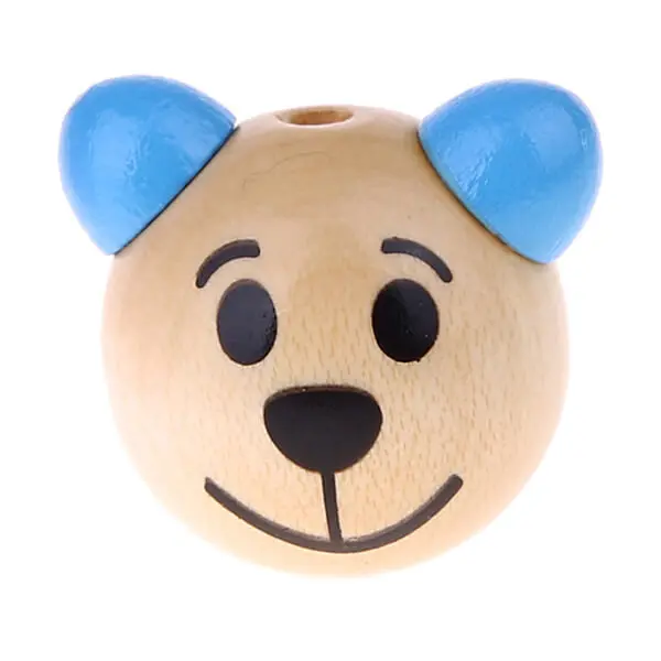 3D bear III motif bead natural sky blue 678 in stock 
