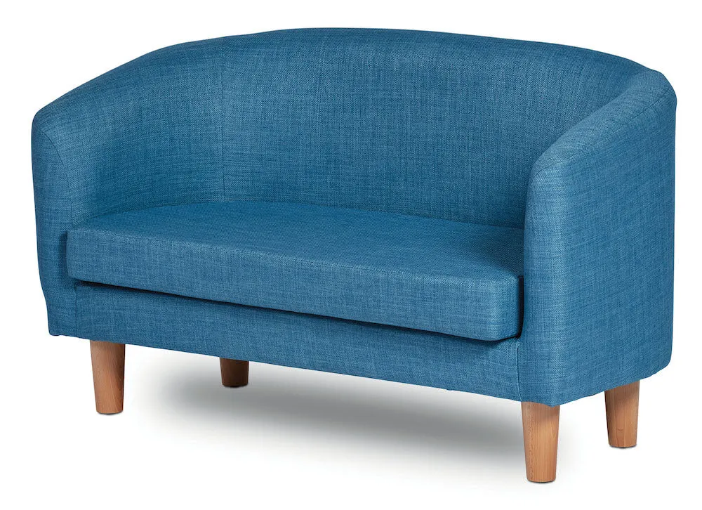 Sofa, Armlehnen-Sofa, Mini-Sofa, Blau, Holzbeine