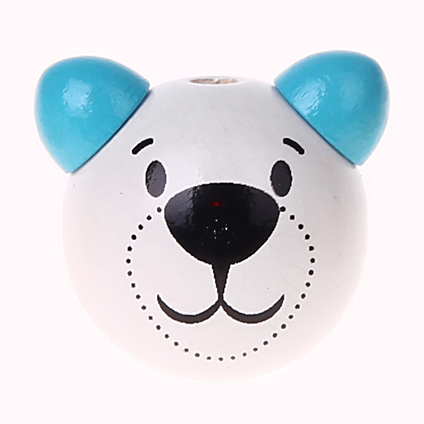 3D bear motif bead white-light turquoise 808 in stock 