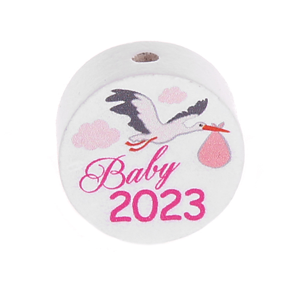 Motivperle Scheibe Baby 2023 babyrosa 35 auf Lager