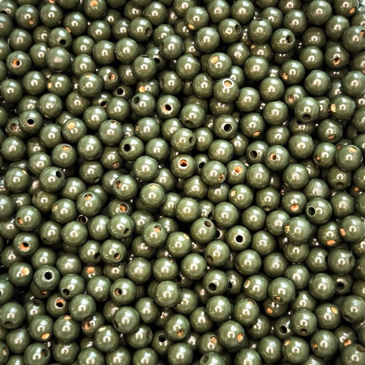 Holzperlen 10mm • 50 Stück tannengrün 83 auf Lager