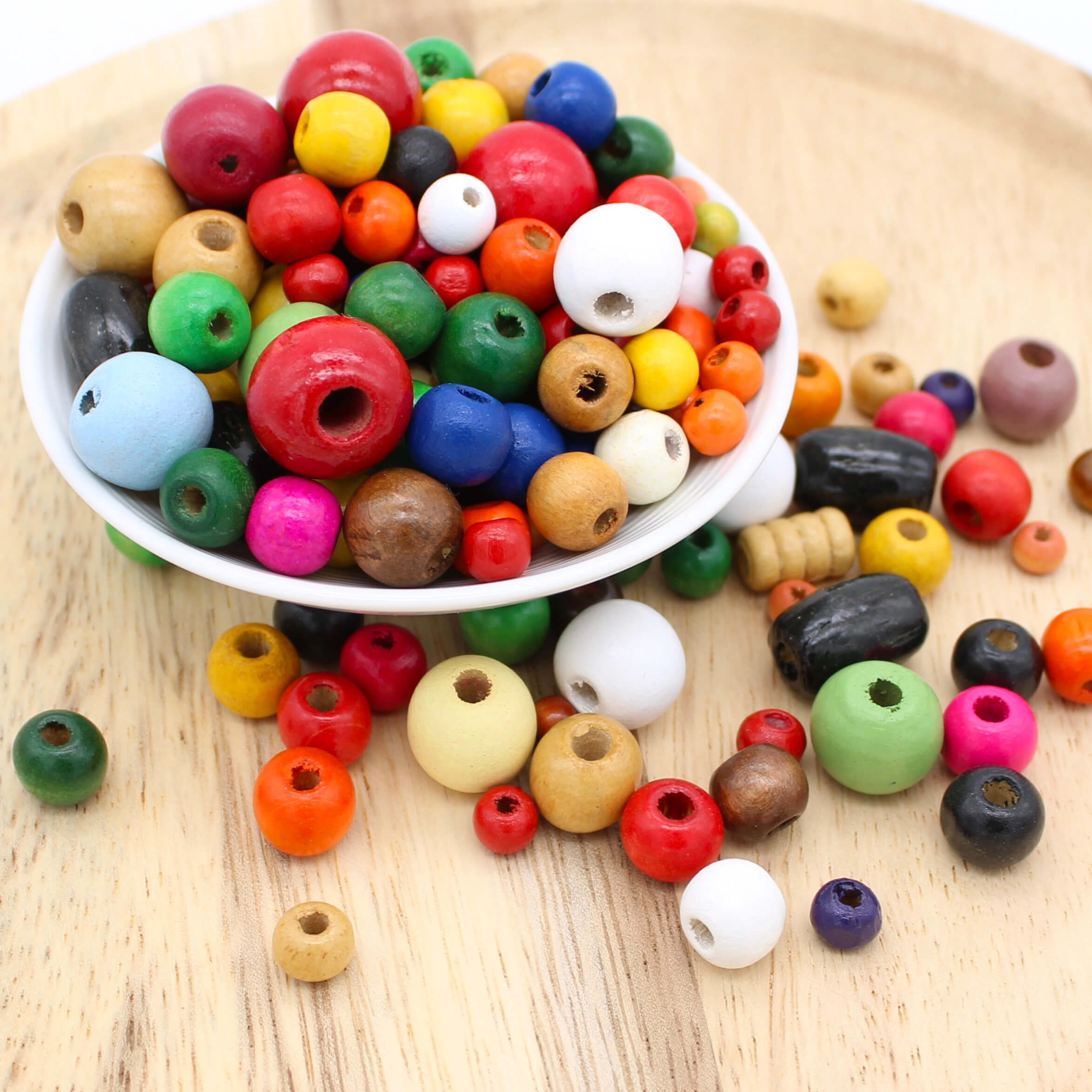 Wooden bead mix 40g - B-Goods - SALE