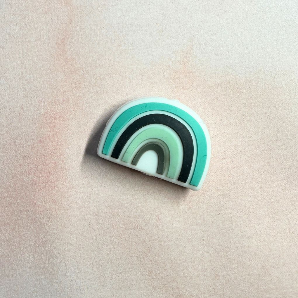 Regenbogen-Motivperle aus Silikon türkis 47 auf Lager