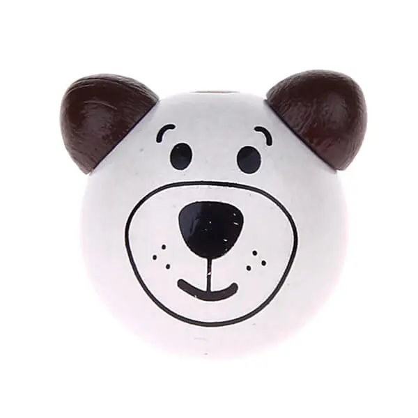 3D bear II motif bead white 940 in stock 