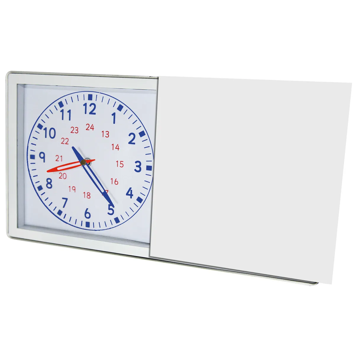 Uhr, analog, Wanduhr, weiß, Schiebeabdeckung, Uhr, Wanduhr, Analoguhr, Weiß, Große Ziffern