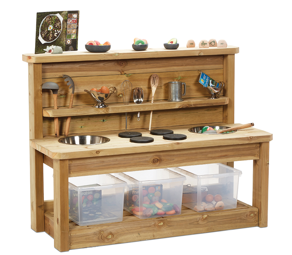 Küchenwerkbank, Holzwagen, Küchenspielzeug, Holzregal, Spielzeugküche, Holzspielküche, Kinderküche, Küchenzubehör, Holzwerkzeuge, Spielzeuglebensmittel