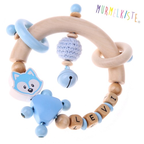 Handicraft set grasping toy fox baby blue